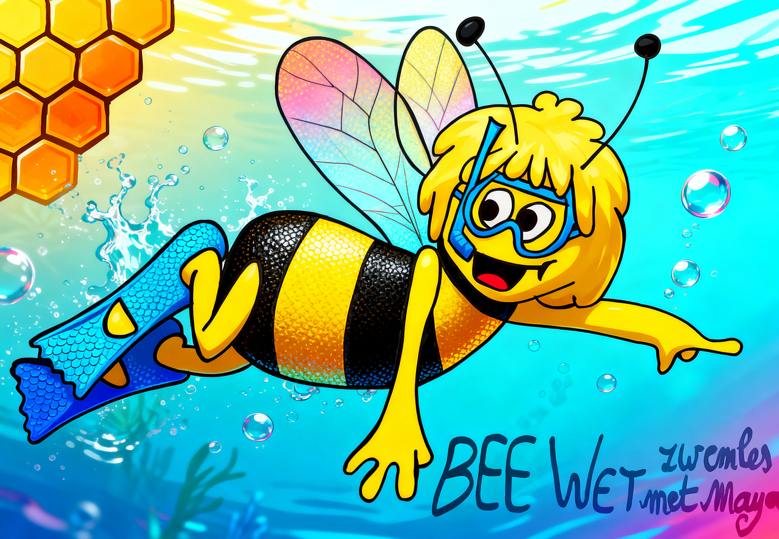 Zwemillustratie onderaan